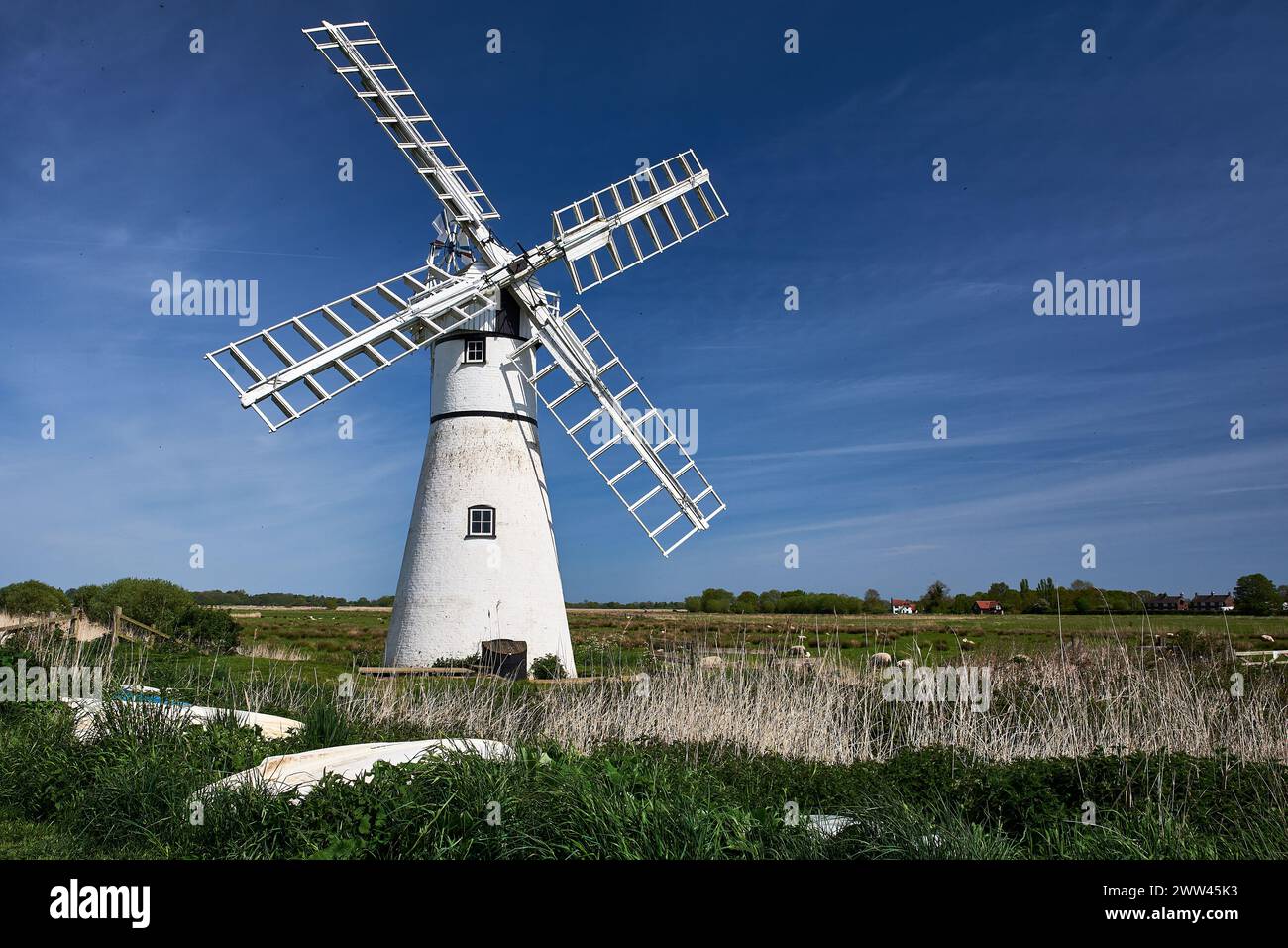 Thurne Dyke drainage Mill, Ludham, Norfolk, Angleterre Banque D'Images
