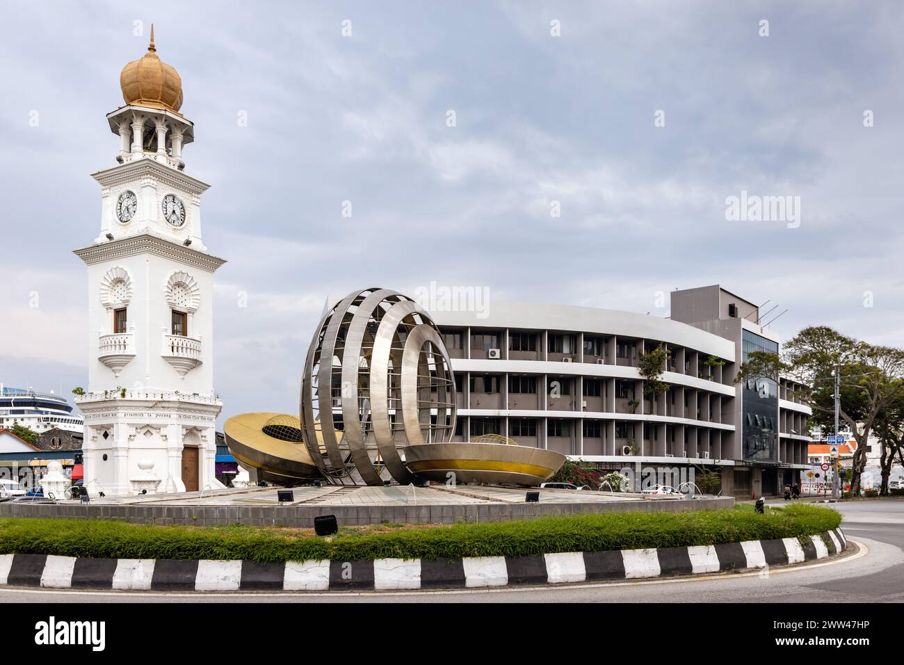 La Queen Victoria Memorial Clock Tower, monument historique commémorant le jubilé de diamant de la reine Victoria, Georgetown, Penang, Malaisie Banque D'Images