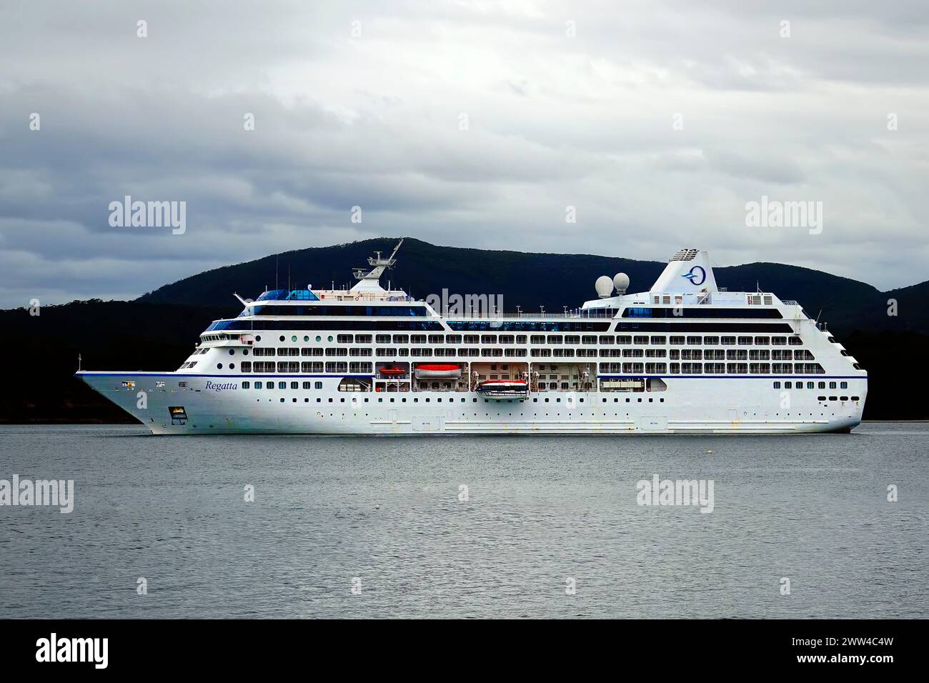 Oceania Regatta Cruise Ship ancre Port Arthur Tasmanie Australie Banque D'Images