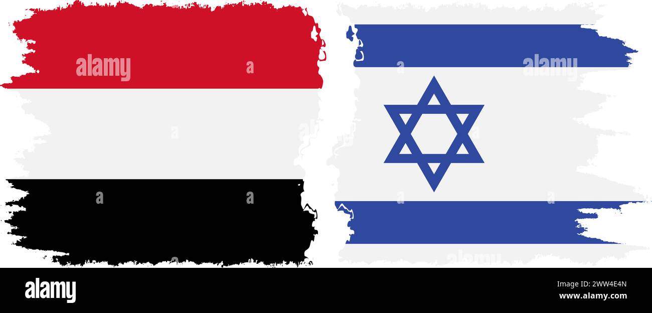 Israël et le Yémen grunge drapeaux connexion, vecteur Illustration de Vecteur