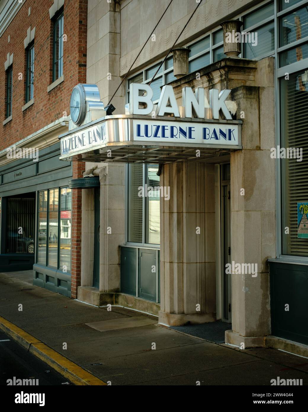 Enseigne vintage Luzerne Bank, Luzerne, Pennsylvanie Banque D'Images