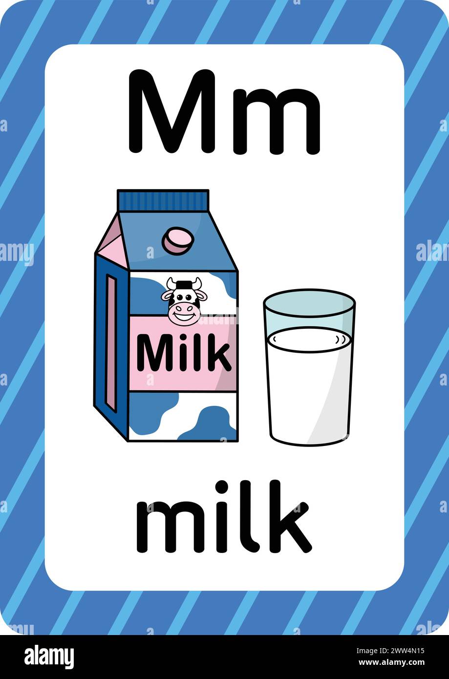 ABC Flashcards. Lettre, mot et image. Cartes éducatives pour enfants. Mot et image de l'alphabet. pages alphabet pour enfants. Illustration de Vecteur