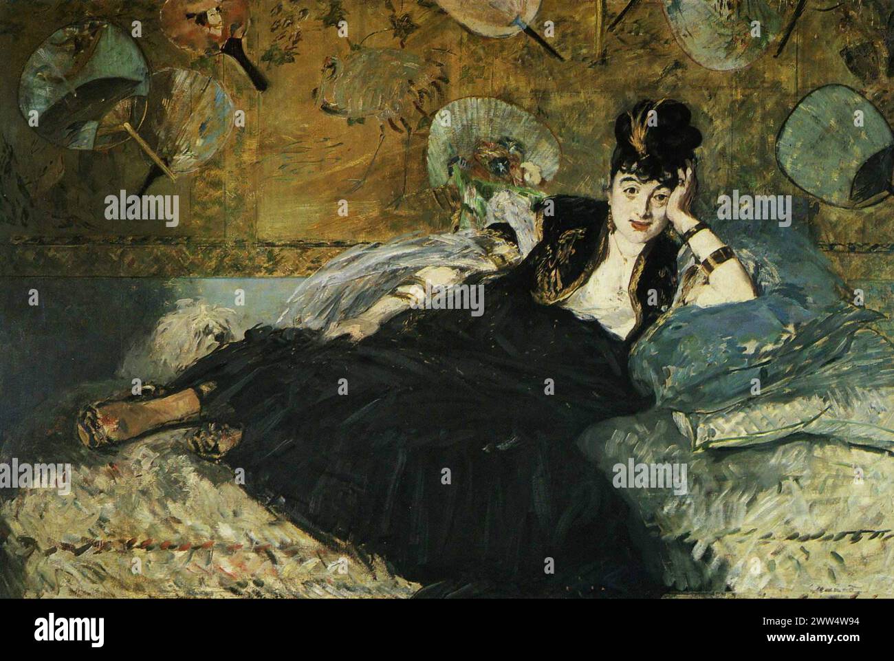 Édouard Manet – Femme avec fans (Nina de Callias) 1873 Banque D'Images