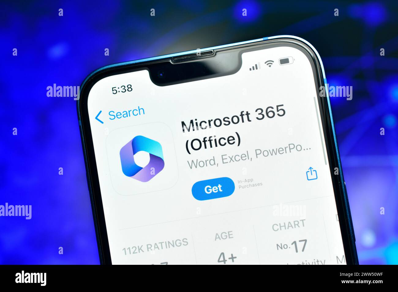 New Delhi, Inde 20 mars 2024:- application Microsoft 365 sur smartphone utilisé pour travailler comme logiciel collaboratif de microsoft comme Excel powerpoint etc Banque D'Images