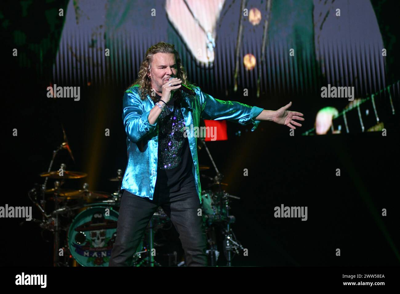 Maná : Fher Olvera (chant). Banque D'Images