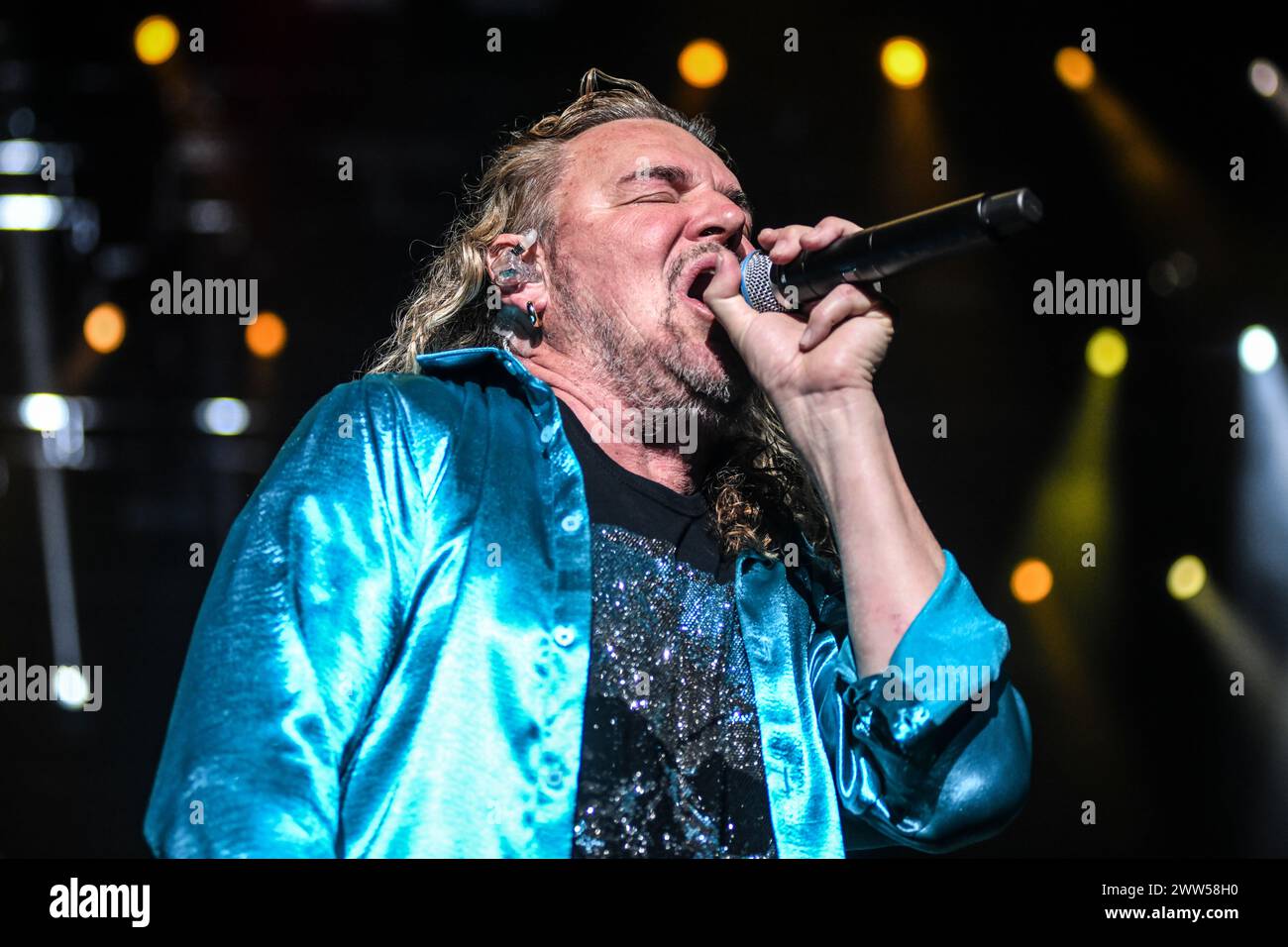 Maná : Fher Olvera (chant). Banque D'Images