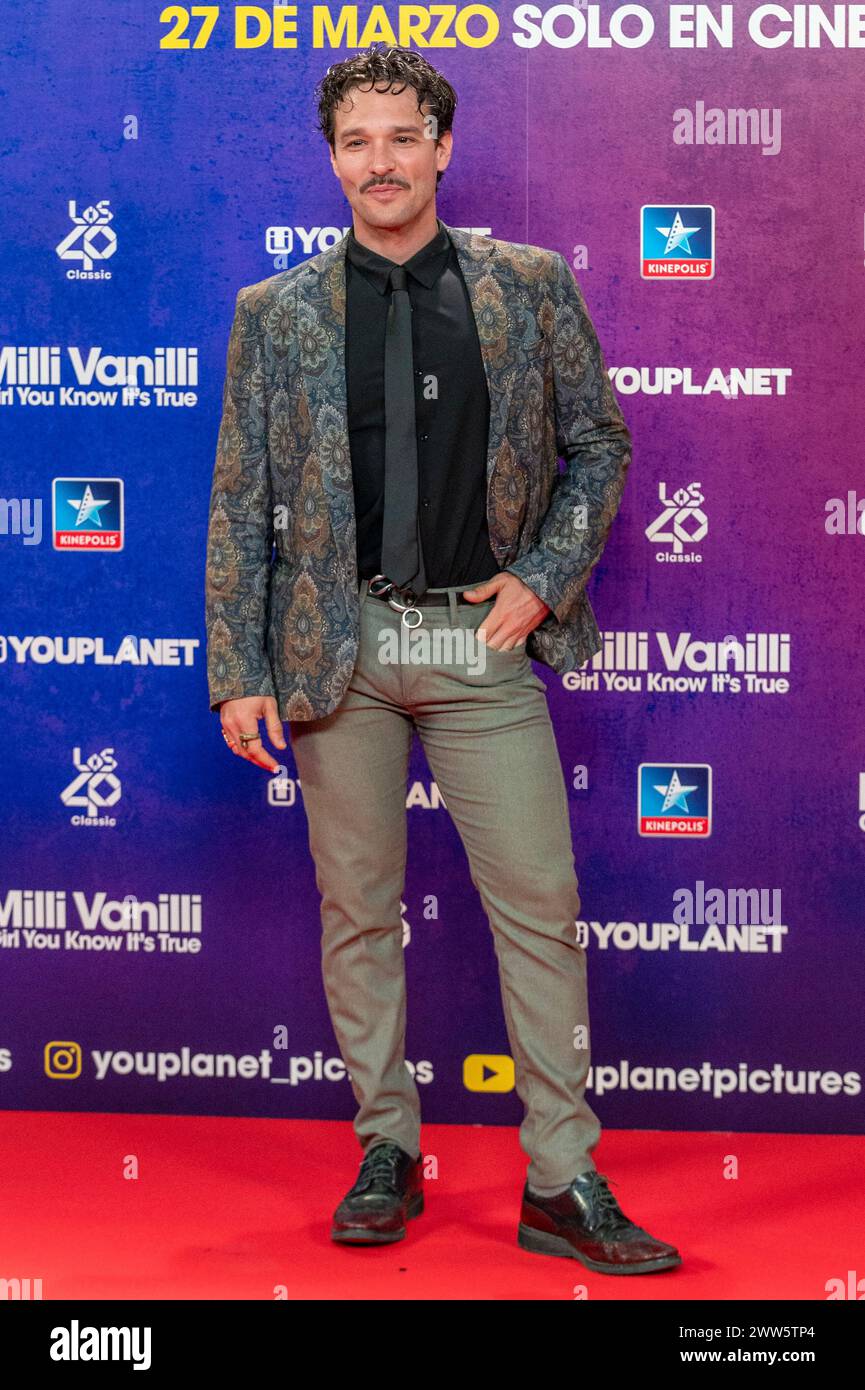 Madrid, Madrid, Espagne. 21 mars 2024. PHOTOCALL PREMIERE Ã¢â‚¬Å“MILLI VANILLI : GIRL YOU’TRUEÃ¢â‚¬Â ITÃ‚Â - 24/03/21.ALMAGRO SAN MIGUEL, est un acteur espagnol.@almagrosanmiguel. (Crédit image : © Oscar Manuel Sanchez/ZUMA Press Wire) USAGE ÉDITORIAL SEULEMENT! Non destiné à UN USAGE commercial ! Banque D'Images