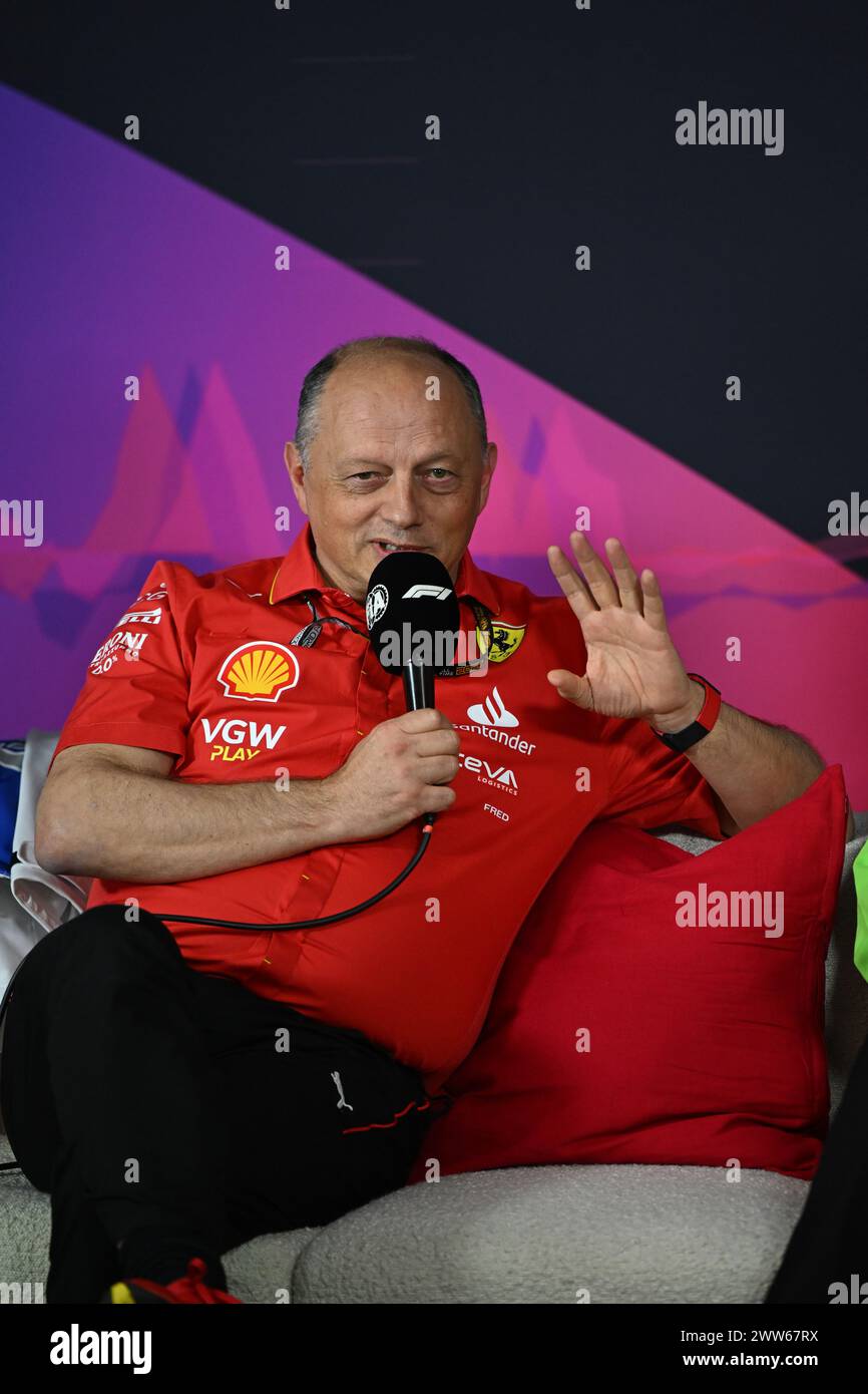 Melbourne, Australie. 22 mars 2024. Frederic Vasseur (FRA) Ferrari Team principal à la conférence de presse de la FIA. 22.03.2024. Formula 1 World Championship, Rd 3, Australian Grand Prix, Albert Park, Melbourne, Australie, jour de la pratique. Le crédit photo devrait se lire : XPB/Alamy Live News. Banque D'Images