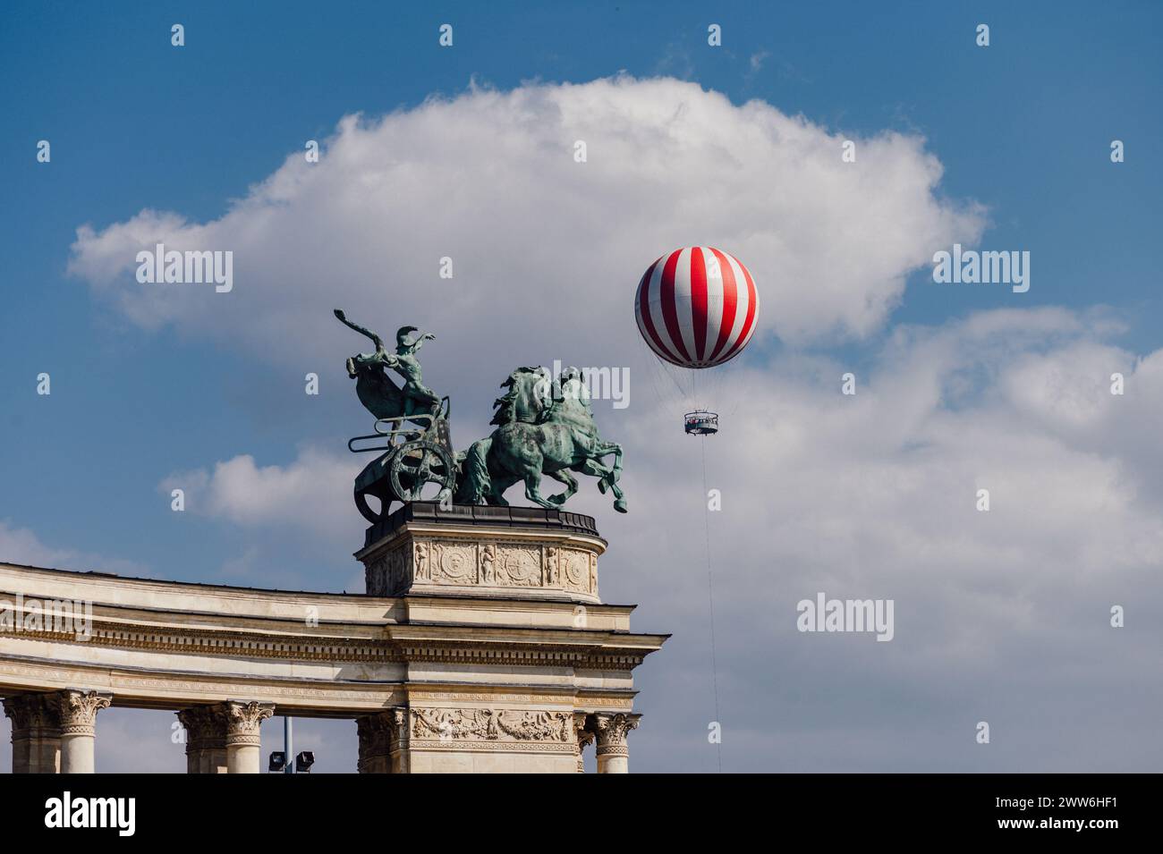 Visite en montgolfière à Budapest Banque D'Images