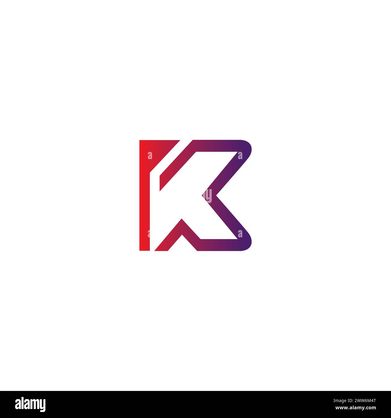 Logo K drapeau. Icône lettre K. Illustration de Vecteur
