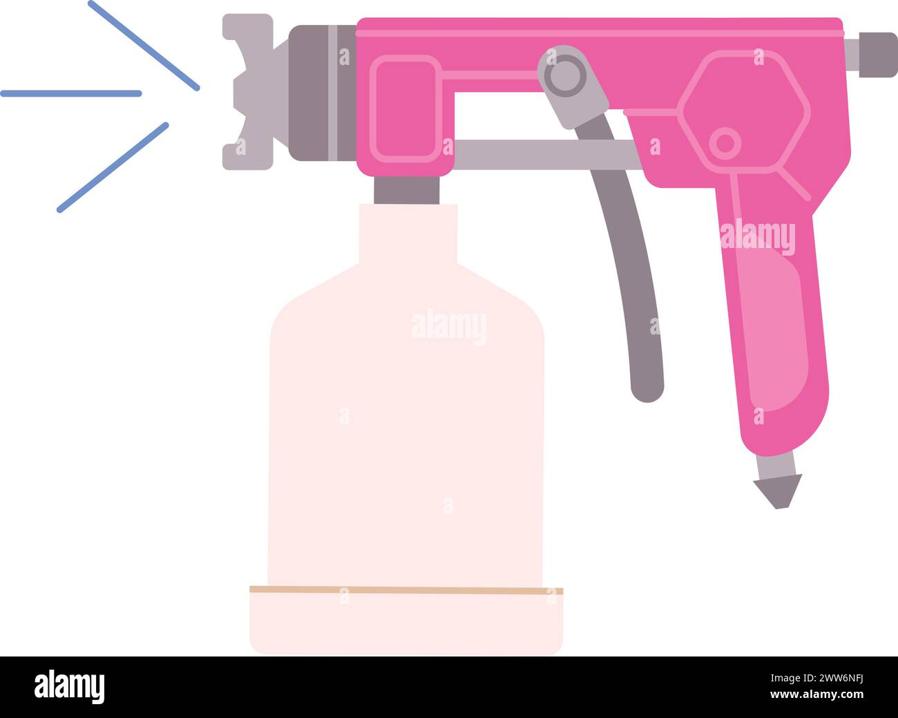Icône de couleur de l'aérographe. Outil de pistolet de pulvérisation de peintre isolé sur fond blanc Illustration de Vecteur