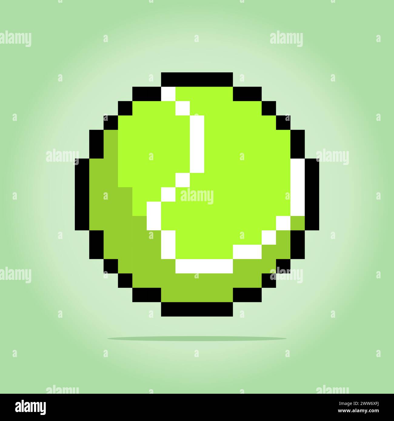 balle de tennis 8 bits pixel dans des illustrations vectorielles pour les actifs de jeu et les motifs de point de croix. Illustration de Vecteur