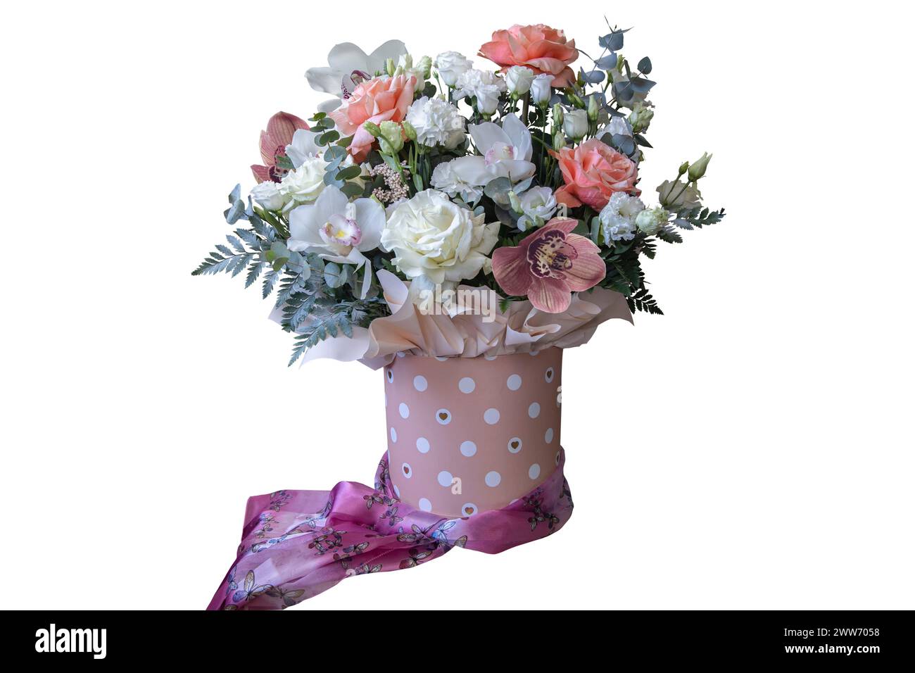 Beau bouquet de mariage sur un fond blanc Banque D'Images