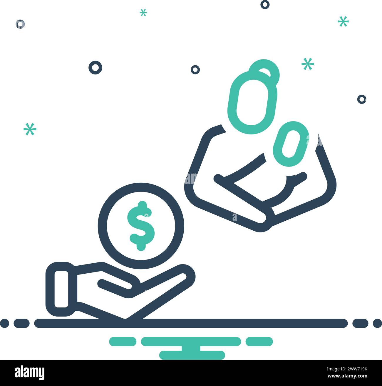 Icône pour parental payé, feuilles Illustration de Vecteur