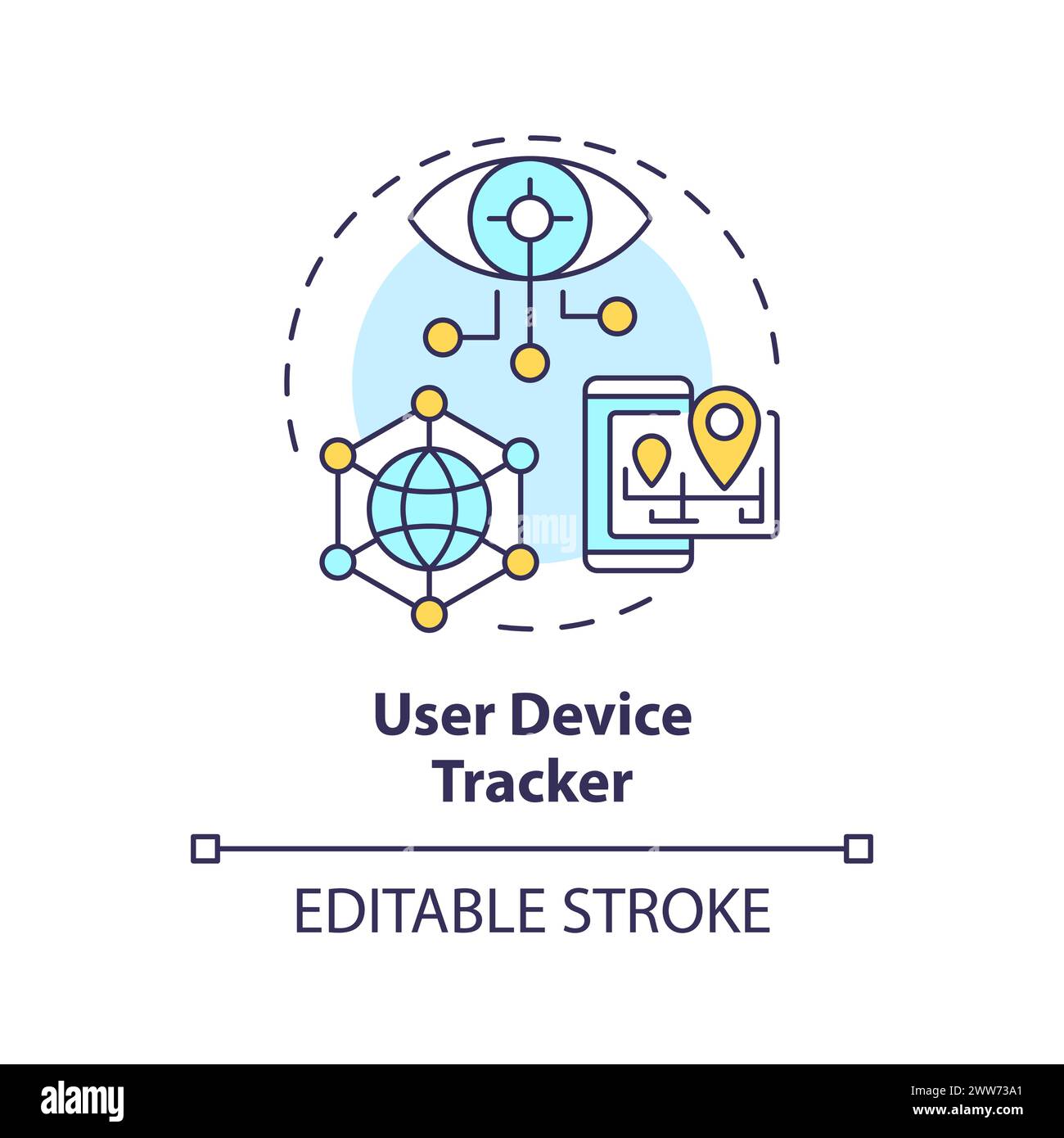 Icône de concept multicolore de suivi numérique Illustration de Vecteur