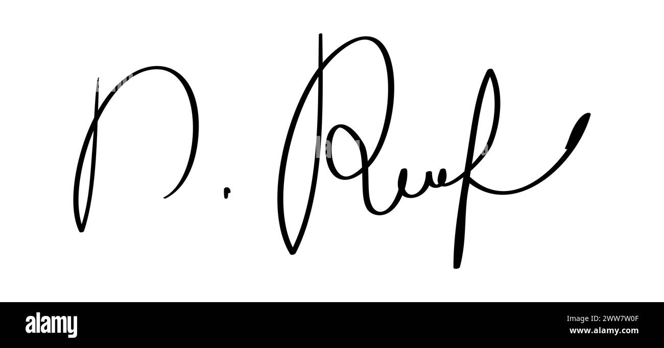 Signature manuelle pour les documents sur fond blanc. Illustration vectorielle de lettrage de calligraphie dessinée à la main Illustration de Vecteur
