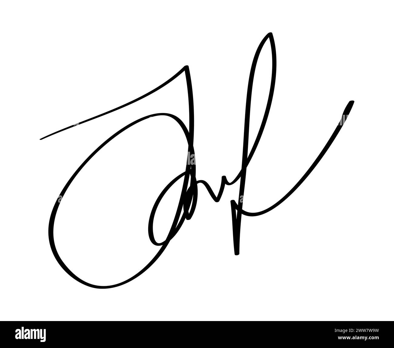 Signature manuelle pour les documents sur fond blanc. Illustration vectorielle de lettrage de calligraphie dessinée à la main Illustration de Vecteur