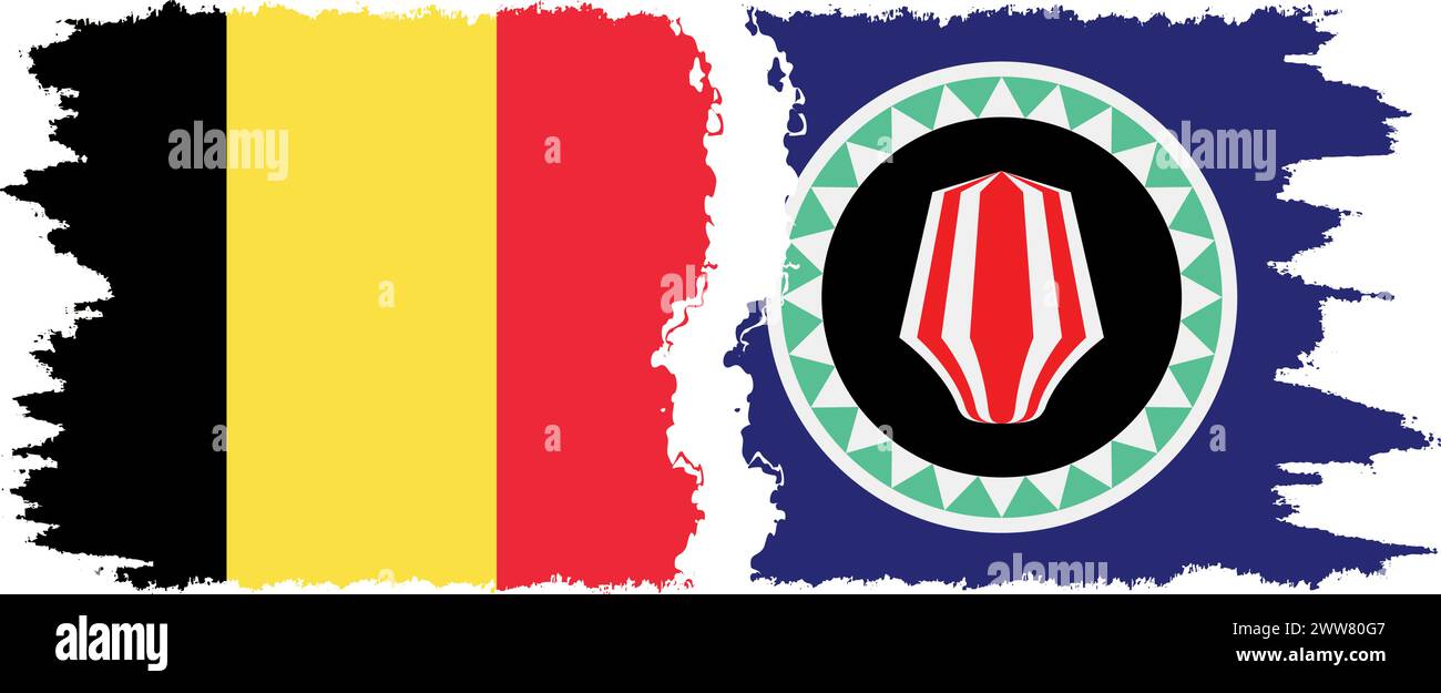 Bougainville et Belgique grunge drapeaux connexion, vecteur Illustration de Vecteur