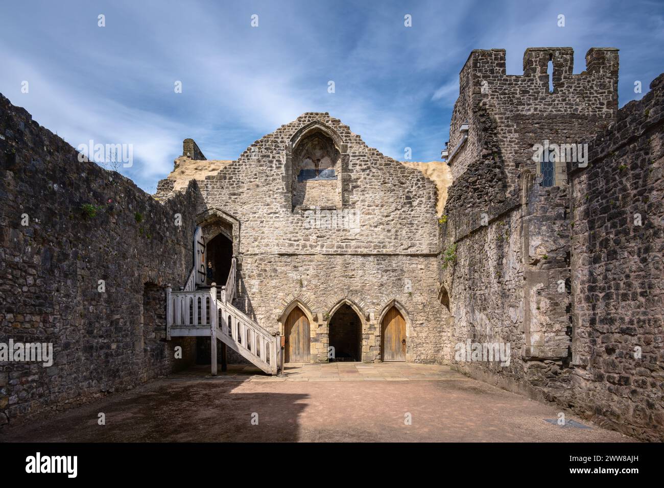 Great Hall, Château de Chepstow, pays de Galles, Royaume-Uni Banque D'Images