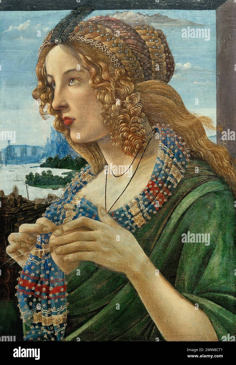 Alessandro Botticelli – Portrait allégorique d’une femme (Simonetta Vespucci?) (atelier) 58,5 40,5 Banque D'Images