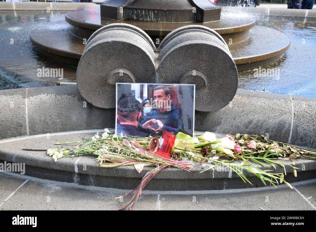 Hommage à Alexei Navalny, leader de l'opposition russe, décédé dans une prison sibérienne en février 2024. Funchal, Madère mars 2024 Banque D'Images