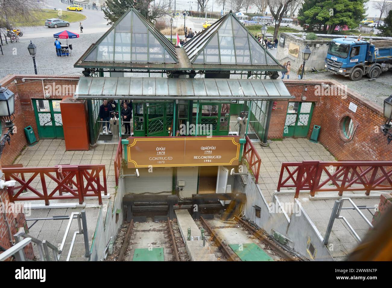 Le funiculaire de Castle Hill a ouvert ses portes en 1870. Banque D'Images