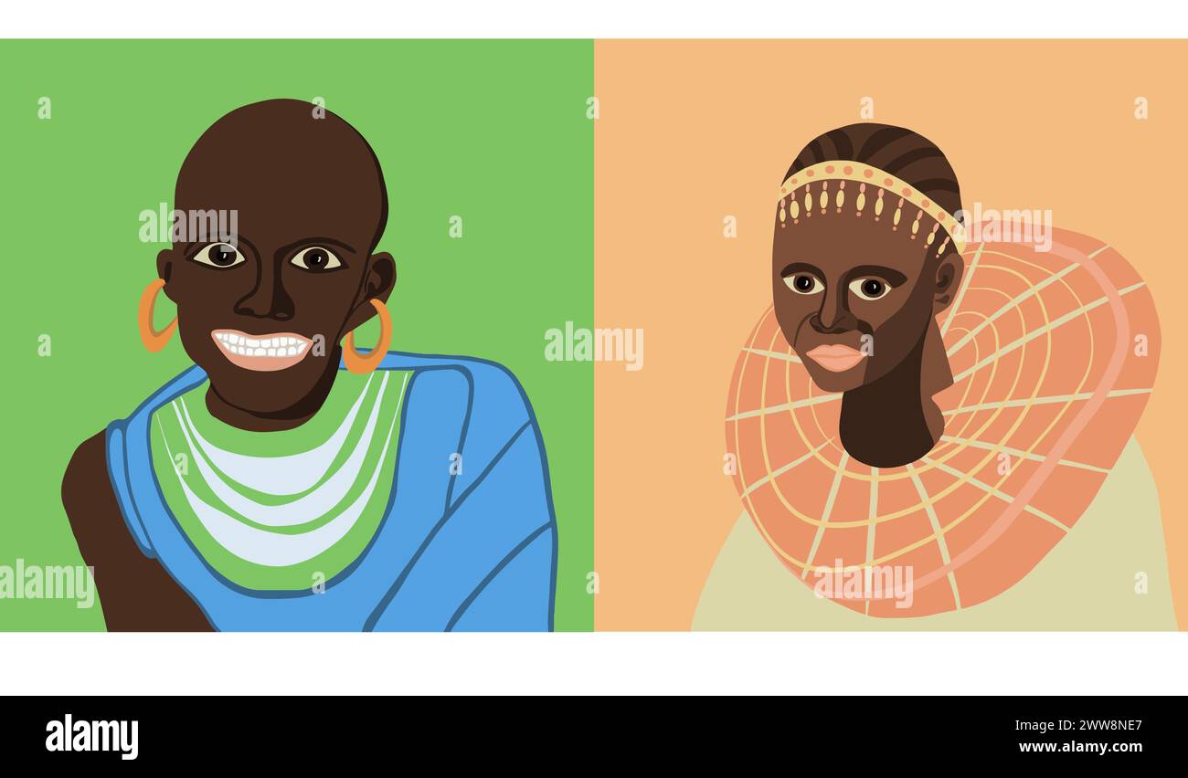 Illustration vectorielle d'une femme de Tanzanie. Illustration de Vecteur