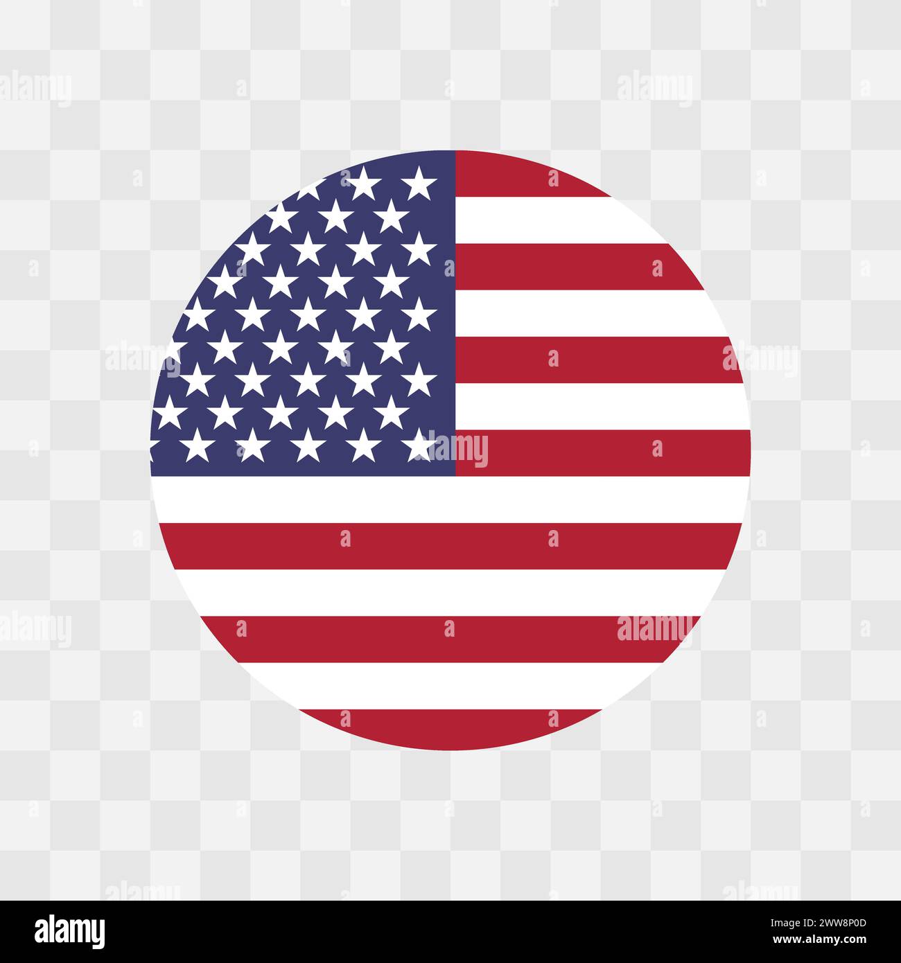 Drapeau des États-Unis d'Amérique - drapeau de vecteur de cercle isolé sur fond transparent en damier Illustration de Vecteur