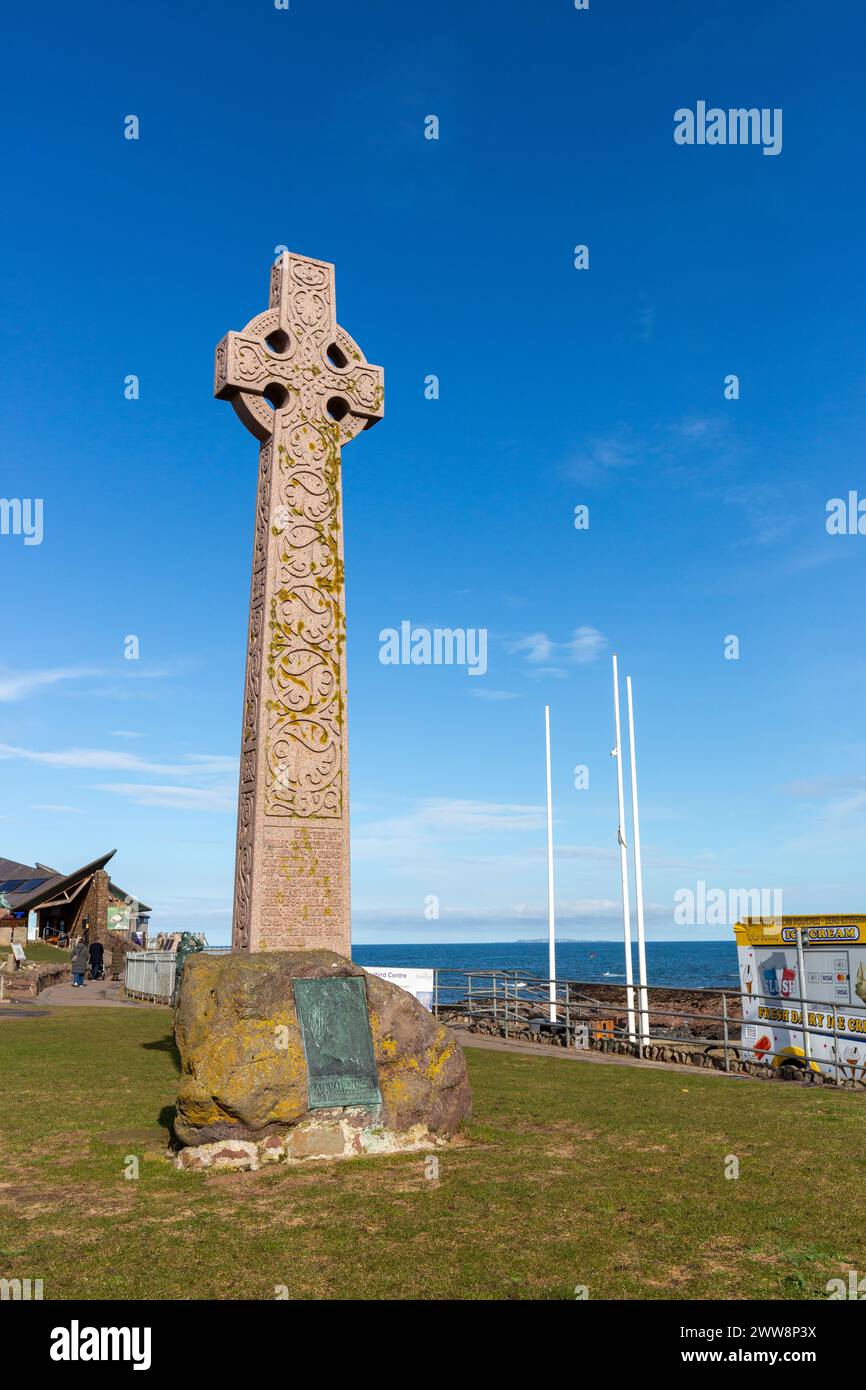 North Berwick Celtic Cross Banque D'Images