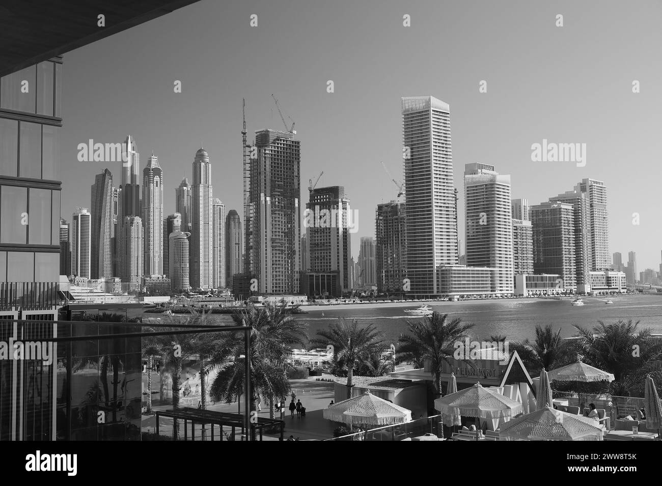 Une vue de Dubai Marina, Dubaï, Émirats arabes Unis Banque D'Images