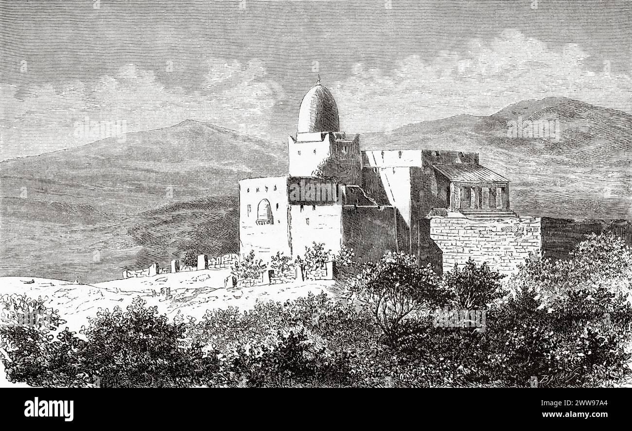 La Zaouia de Sidi Abd-er-Rahman. Province d'Oran, Algérie. Afrique. Dessin de Georges Moynet (1849 - 1908) Tébessa et ses monuments d'Antoine Héron de Villefosse (1845 - 1919) le Tour du monde 1880 Banque D'Images