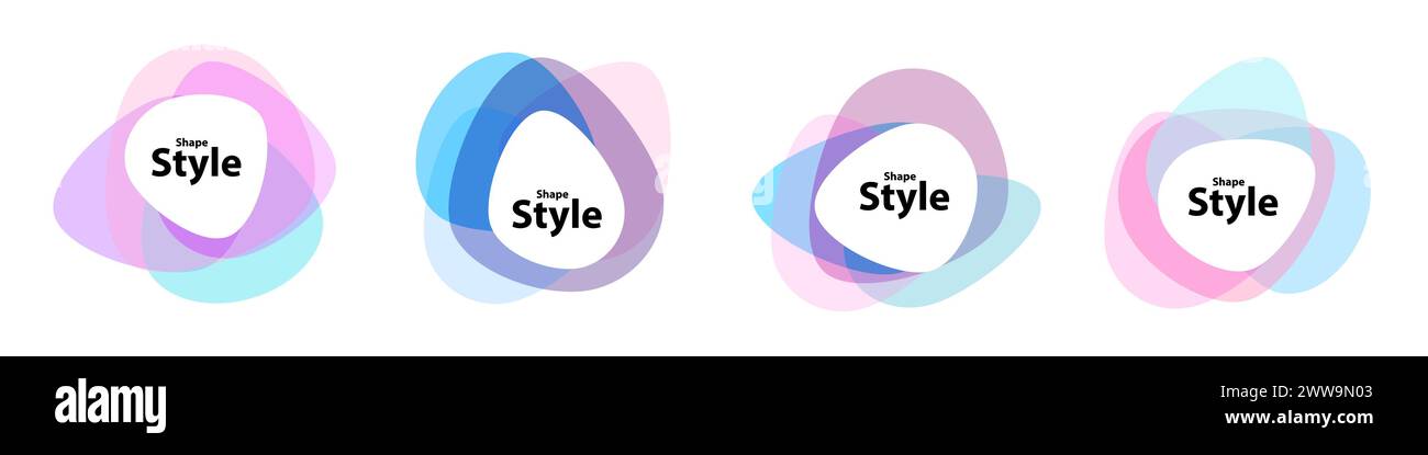 Formes. Modèles colorés modernes transparents avec espace de copie. Illustration de Vecteur