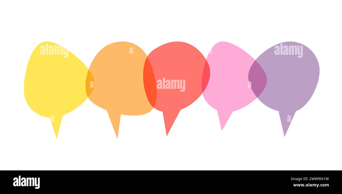 Parlez, Chat Bubbles. Nuages de conversation transparents. Illustration de Vecteur