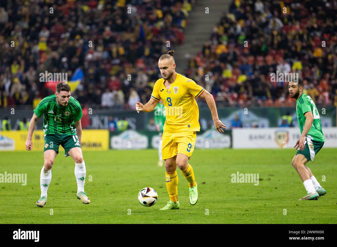 Lors du match amical international de football entre la Roumanie et l'Irlande du Nord le 22 mars 2024 à Arena Nationala à Bucarest, Roumanie - photo Mihnea Tatu/DPPI crédit : DPPI Media/Alamy Live News Banque D'Images