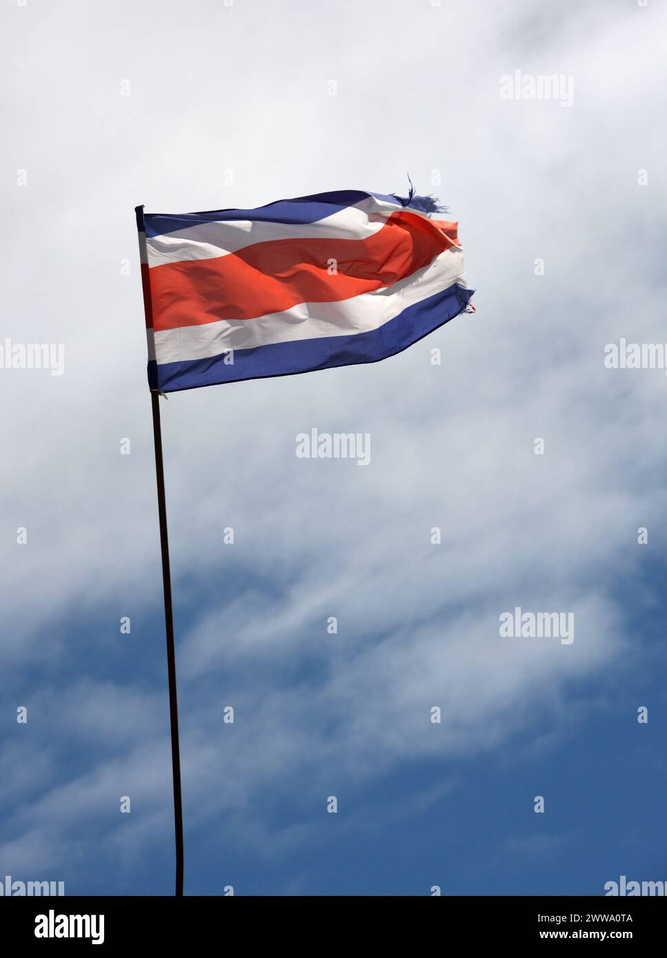 Drapeau du Costa Rica, parc national d'Irazu, Costa Rica, Amérique centrale Banque D'Images