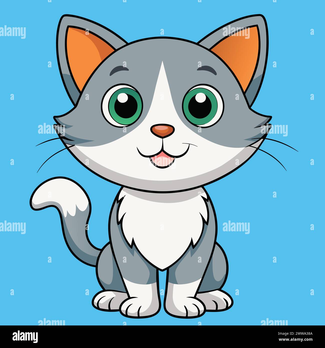 Portrait de l'illustration du joli vecteur de chat Illustration de Vecteur