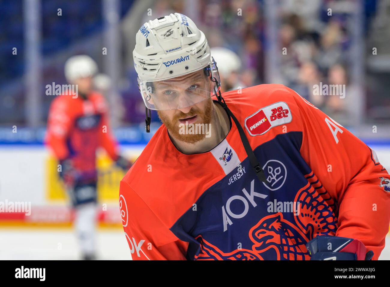 Korbinian Holzer (Adler Mannheim, 4), Freisteller, Playoffs, Viertelfinale Spiel 3, Eisbaeren Berlin vs Adler Mannheim, DEL, Eishockey, Uber Arena, Banque D'Images