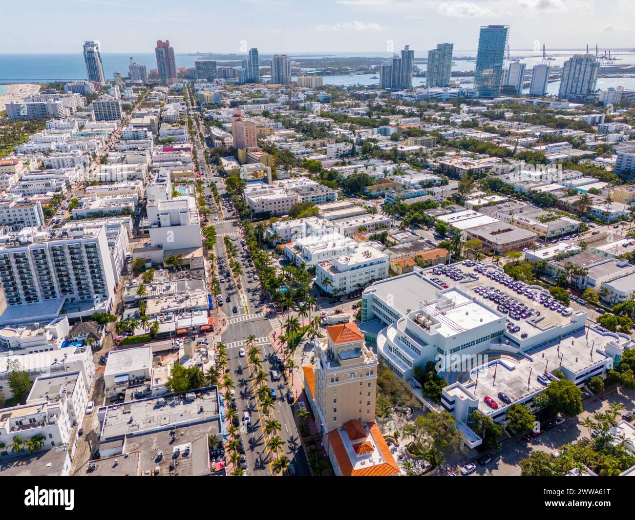 Paysage urbain aérien Miami Beach 2024 Banque D'Images