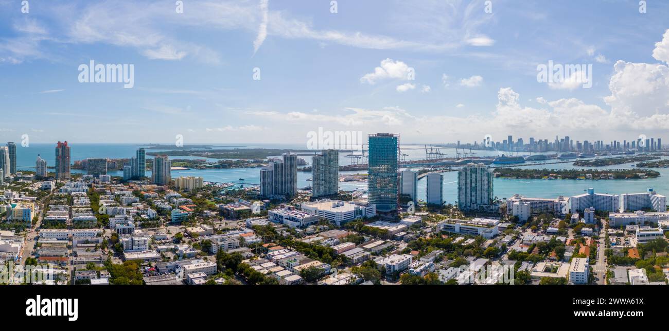 Photo aérienne Miami Beach FL 2024 Banque D'Images
