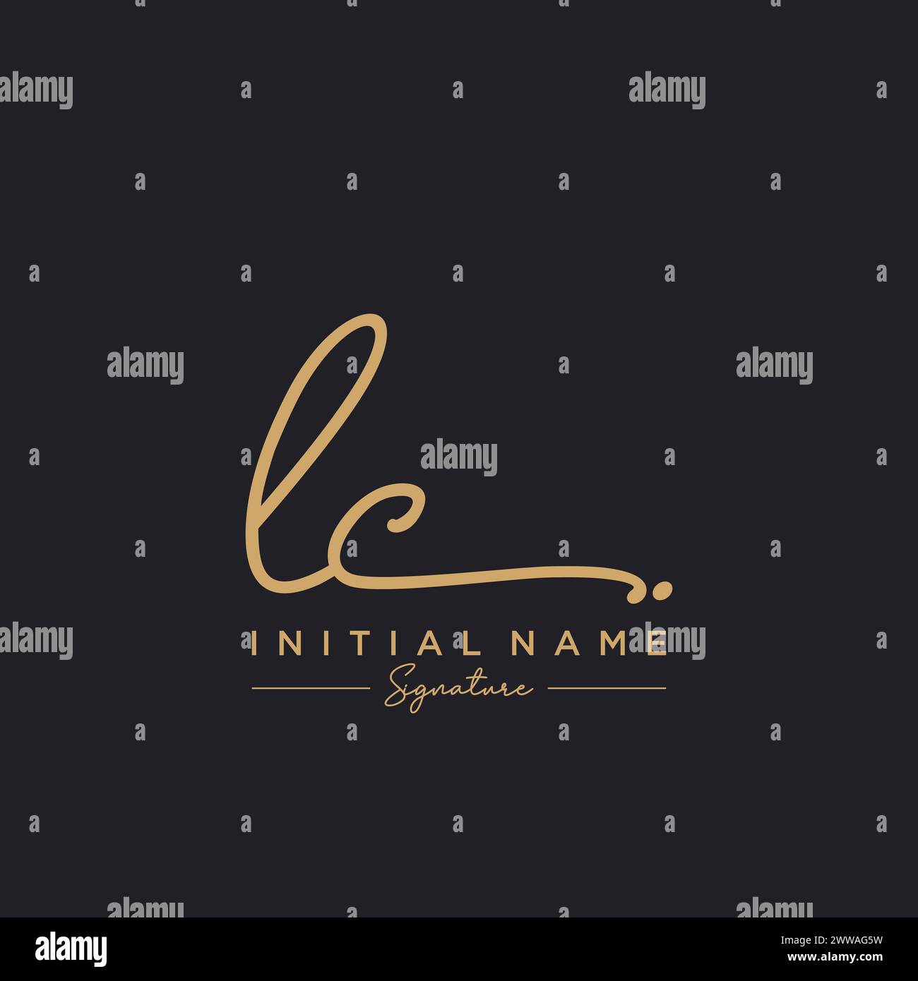 Vecteur de modèle de logo de signature LC Illustration de Vecteur