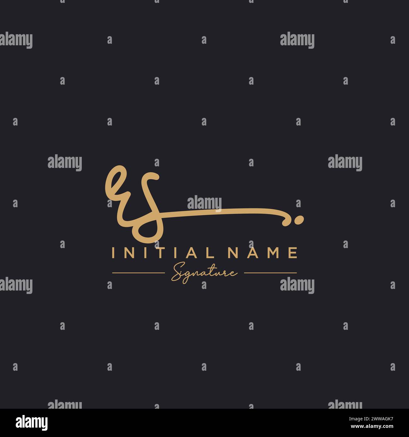 Vecteur de modèle de logo signature RS Illustration de Vecteur