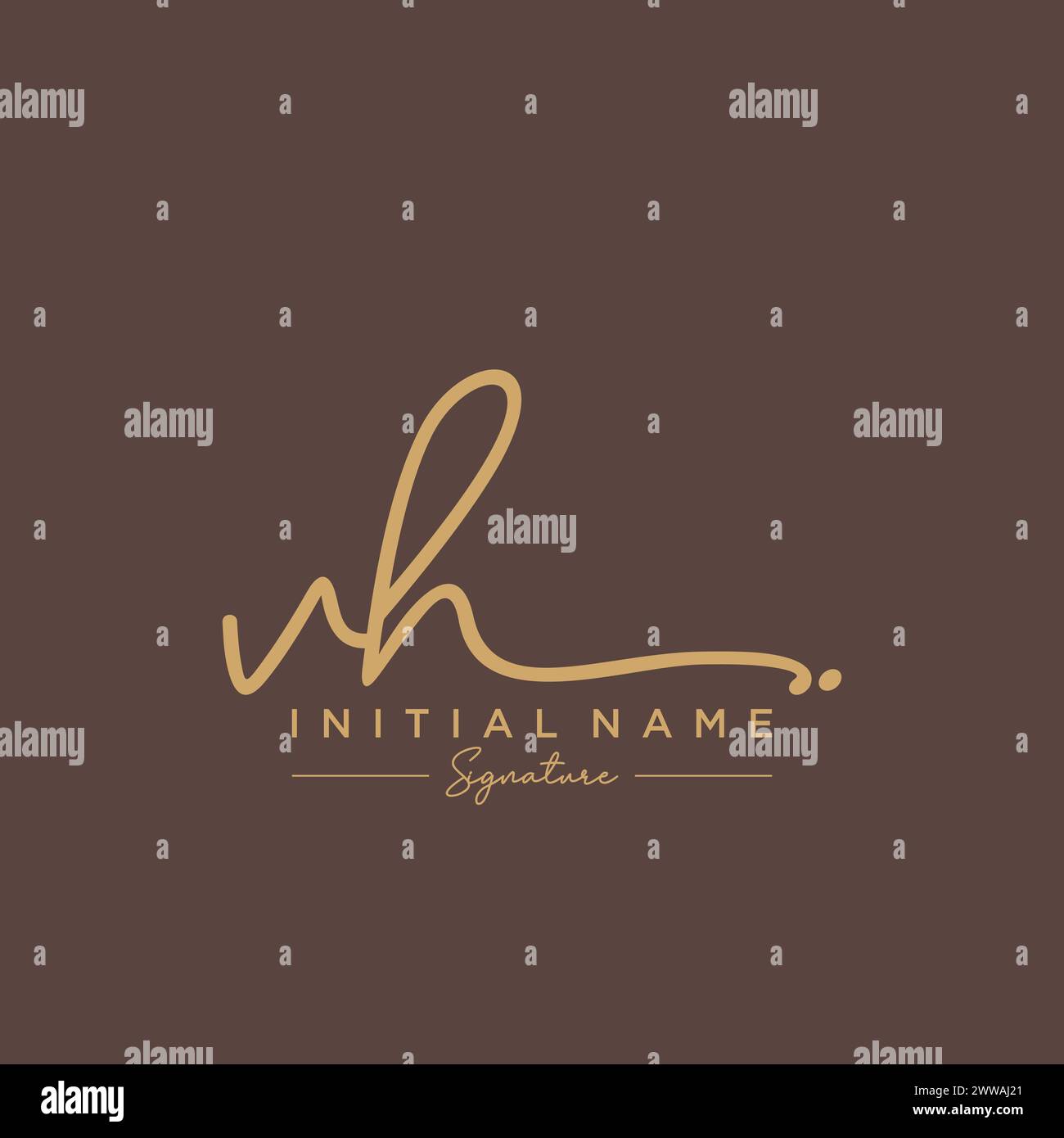 Vecteur de modèle de logo de signature VH Illustration de Vecteur