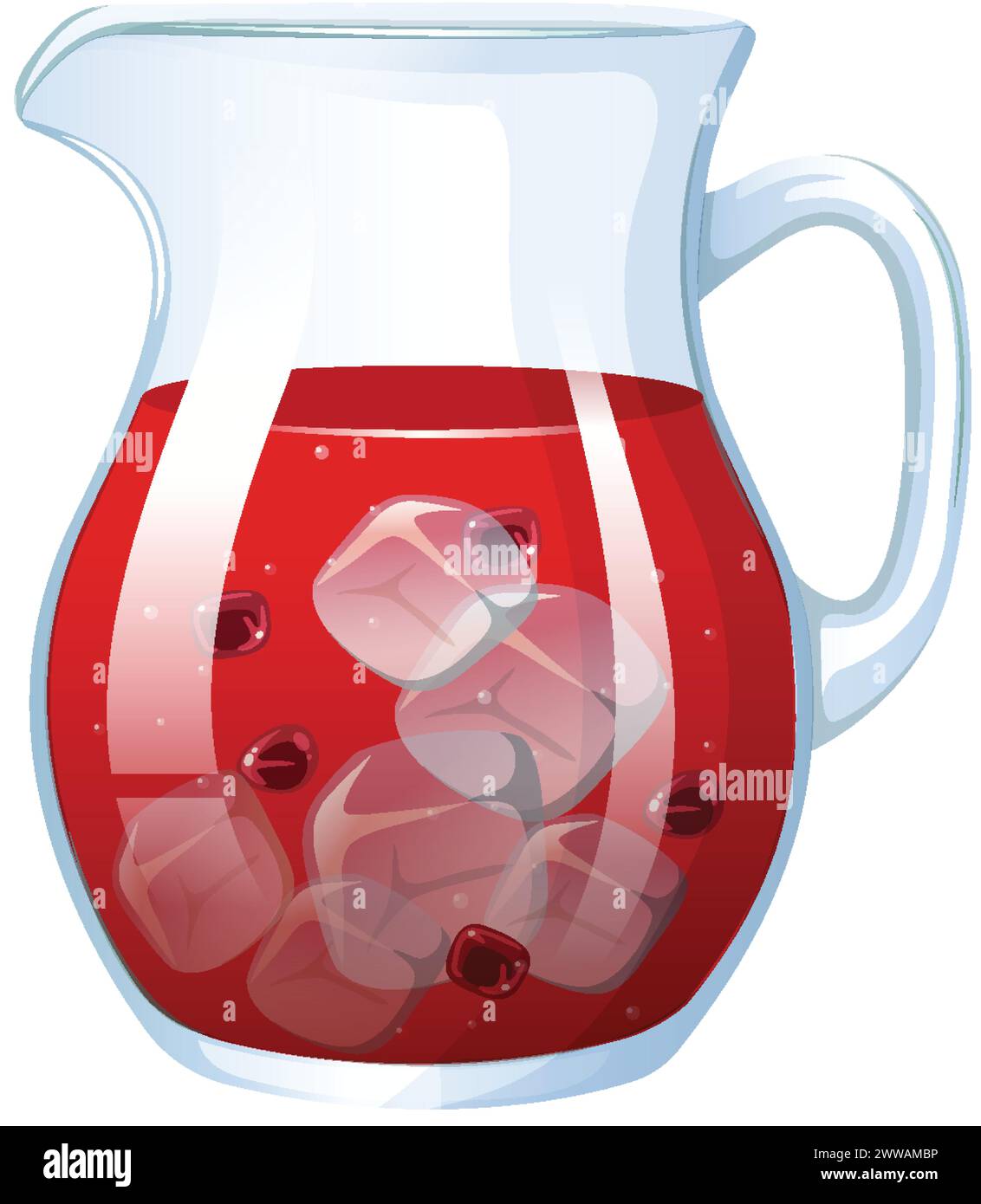 Illustration vectorielle de jus de grenade réfrigéré avec de la glace Illustration de Vecteur