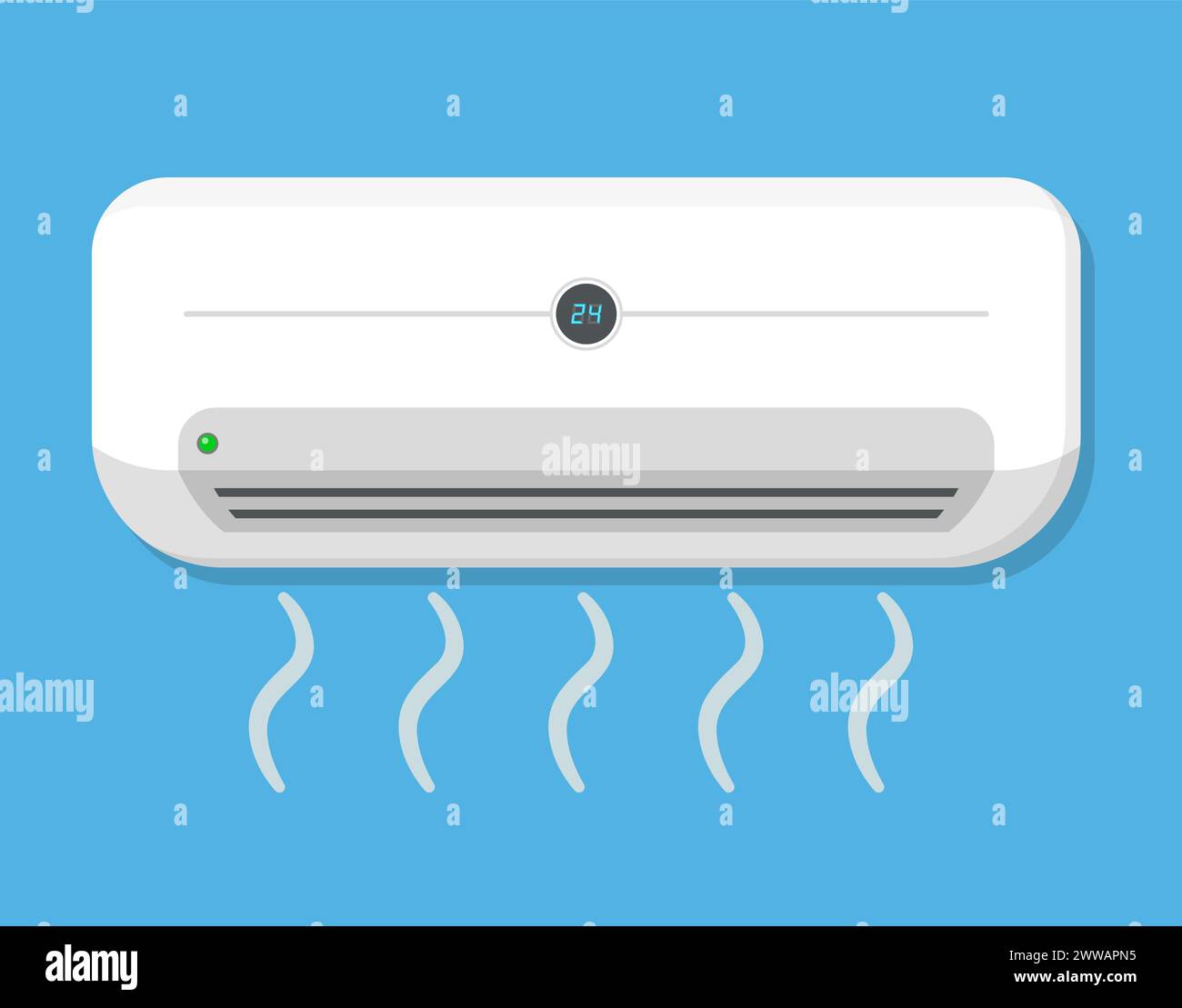 Illustration de la conception plate du climatiseur domestique Illustration de Vecteur