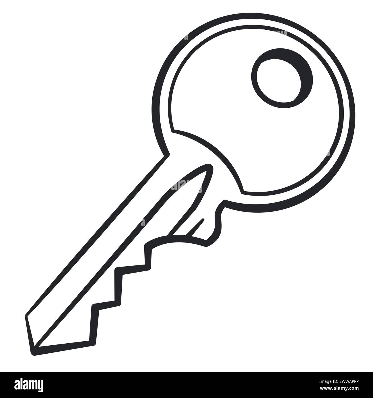 Illustration de la clé de porte noir et blanc Illustration de Vecteur