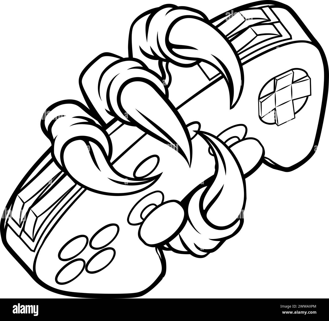 Manette de jeu vidéo de Taton de claw Illustration de Vecteur