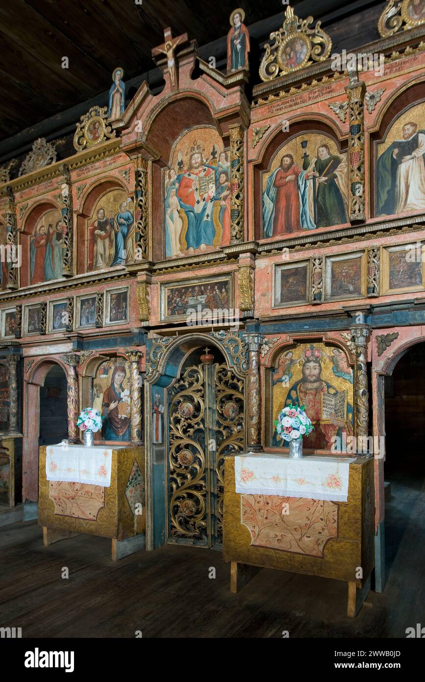 Église grecque catholique des Saints Cosmas et Damian à Bartne, Pologne Banque D'Images