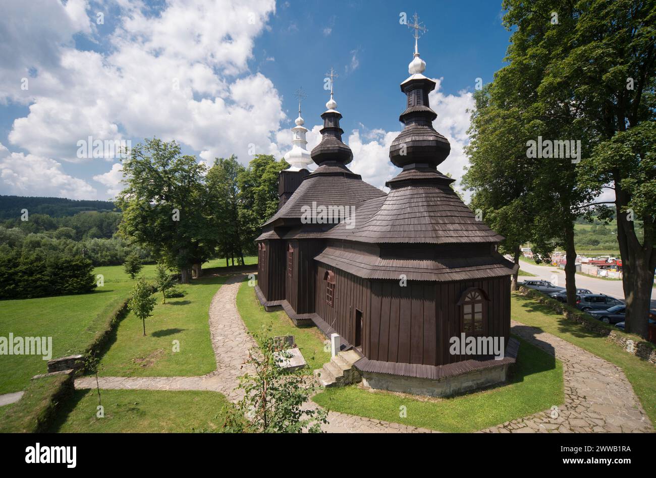 Ancienne église grecque-catholique de allant Michel l'Archange à Brunary, Pologne Banque D'Images