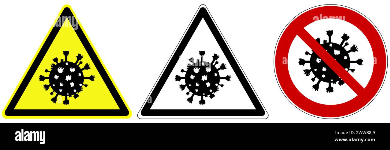 Symboles pictogrammes universels pour la situation épidémique dans le monde. Illustration de Vecteur