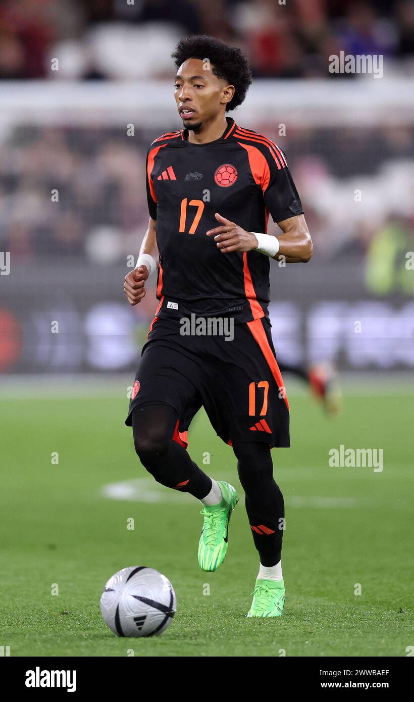 Londres, Royaume-Uni. 22 mars 2024. Johan Mojica de Colombie lors du match amical international au stade de Londres. Le crédit photo devrait se lire comme suit : David Klein/Sportimage crédit : Sportimage Ltd/Alamy Live News Banque D'Images